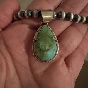 NA Sterling Silver and Sonoran Gold Turquoise Pendant
